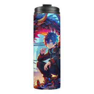 Bouteilles Isothermes Anime Boy et Dragon dans un monde dystopique