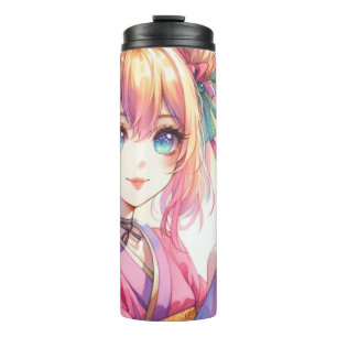 Bouteilles Isothermes Anime Girl tenant un papillon