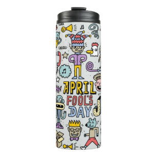 Bouteilles Isothermes April fools day drôle doodle colorful set 1. Vinta
