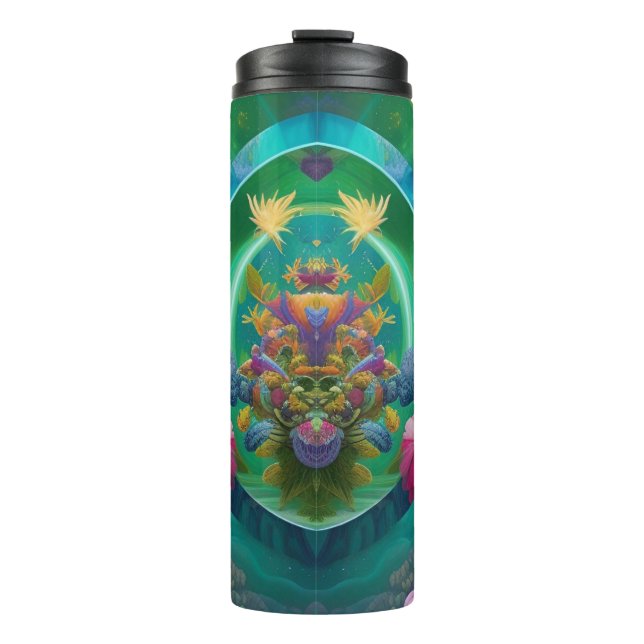 Bouteilles Isothermes Aqua Floral Jardin sous-marin Abstrait (Devant)