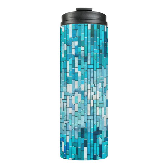 Bouteilles Isothermes Aquamarine mosaïque Abstraite (Devant)