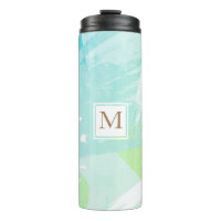 Aquarelle Brush Strot Monogram Thermal Tumbler