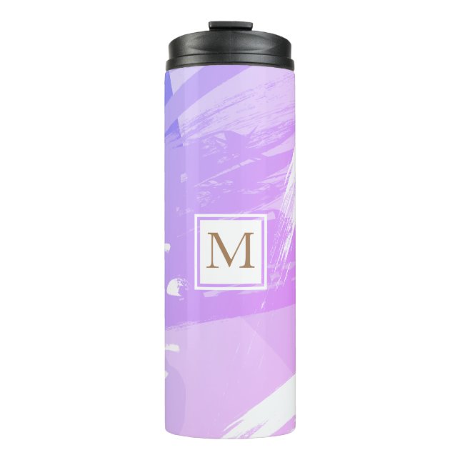 Bouteilles Isothermes Aquarelle Brush Strot Monogram Thermal Tumbler (Devant)