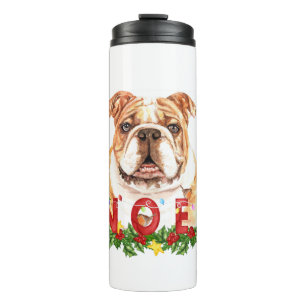 Bouteilles Isothermes Aquarelle Bulldog Noel Noël