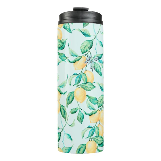 Bouteilles Isothermes Aquarelle de citron bleu motif (Devant)