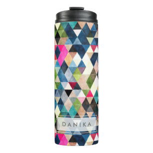 Bouteilles Isothermes Aquarelle de PixDezines Boho géométrique/triangles