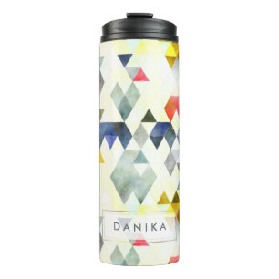 Bouteilles Isothermes Aquarelle de PixDezines Boho géométrique/triangles