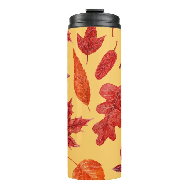 Bouteilles Isothermes Aquarelle des feuilles rouges (Devant)