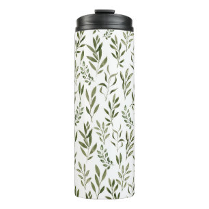 Bouteilles Isothermes Aquarelle Eucalyptus Motif Feuille