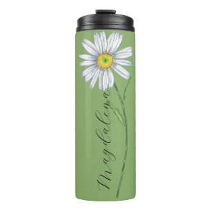 Bouteilles Isothermes Aquarelle Fleur sauvage Daisy Nom élégant du scrip