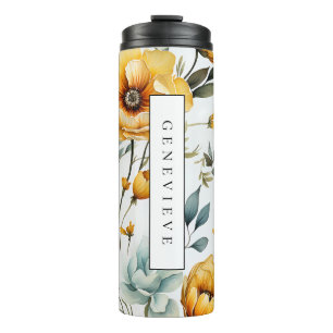 Bouteilles Isothermes Aquarelle Florale Boug de voyage Boire Tumbler The