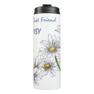 Bouteilles Isothermes Aquarelle florale Daisy Meilleur Ami du monde