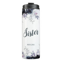 Aquarelle florale Nocturne Soeur personnalisée