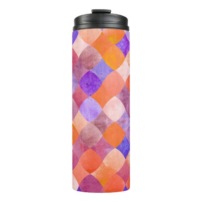 Bouteilles Isothermes Aquarelle géométrique, écailles de poissons arabes (Devant)