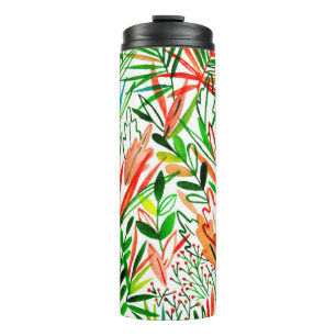 Bouteilles Isothermes Aquarelle motif sans couture avec feuilles exotiqu