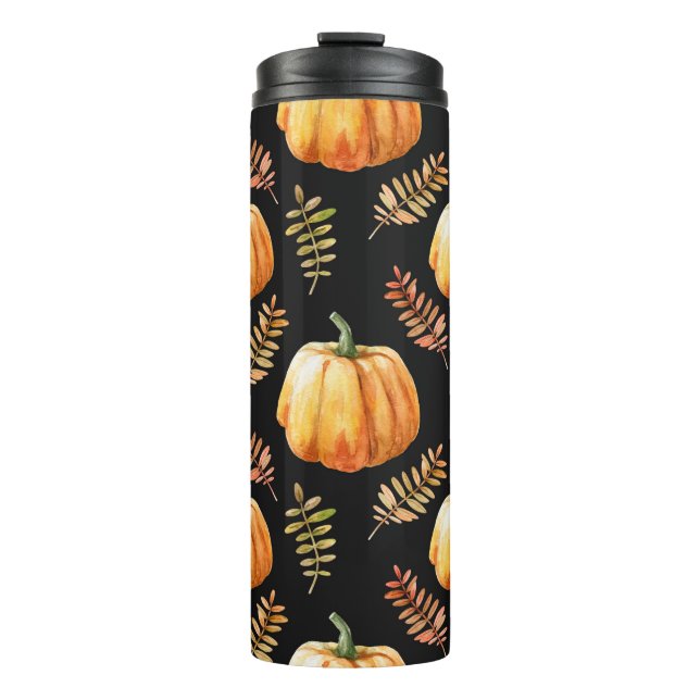 Bouteilles Isothermes Aquarelle motif transparent avec citrouille (Devant)