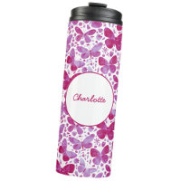 Aquarelle papillon rose personnalisée