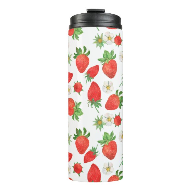 Bouteilles Isothermes Aquarelle Peinture motif transparent de strawberri (Devant)