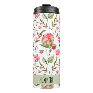 Bouteilles Isothermes Aquarelle Peony Floral Thermal Tumbler - Élégant