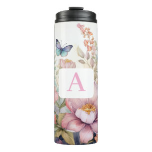 Bouteilles Isothermes Aquarelle personnalisée avec monogramme