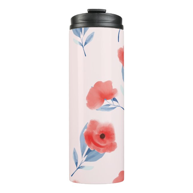 Bouteilles Isothermes Aquarelle Red Peony Motif sans couture (Devant)