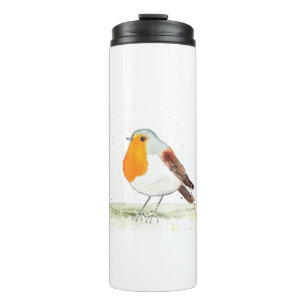 Bouteilles Isothermes Aquarelle Robin hiver Bois d'oiseaux de Noël