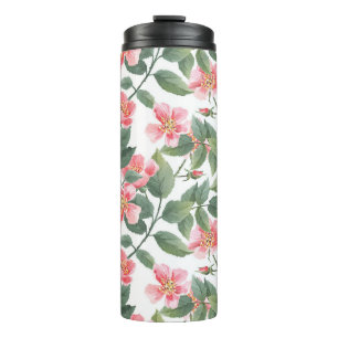 Bouteilles Isothermes Aquarelle Rose sauvage Floral sans joint