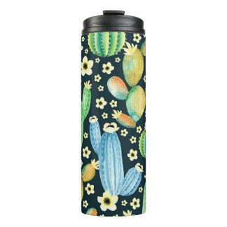 Bouteilles Isothermes Aquarelle Succulente Cactus Motif Floral