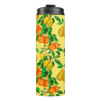 Bouteilles Isothermes Aquarelle transparente motif avec agrumes, poire,