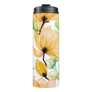 Bouteilles Isothermes Aquarelle transparente motif avec fleurs de magnol