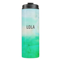 Aquarelle Vagues Motif bleu vert MONOGRAM