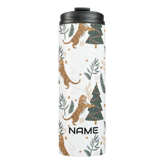 Bouteilles Isothermes Arbres de Noël et motif de tigres (Devant)