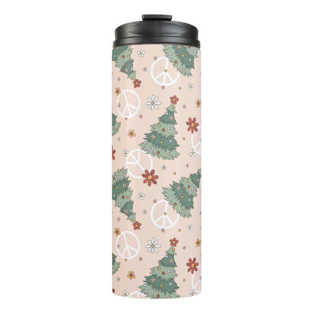Bouteilles Isothermes Arbres de Noël et signes de paix Motif (Devant)