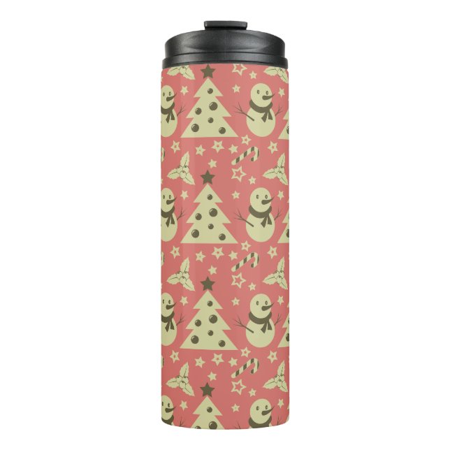 Bouteilles Isothermes Arbres de Noël rétro sucre de canne étoile aux bai (Devant)