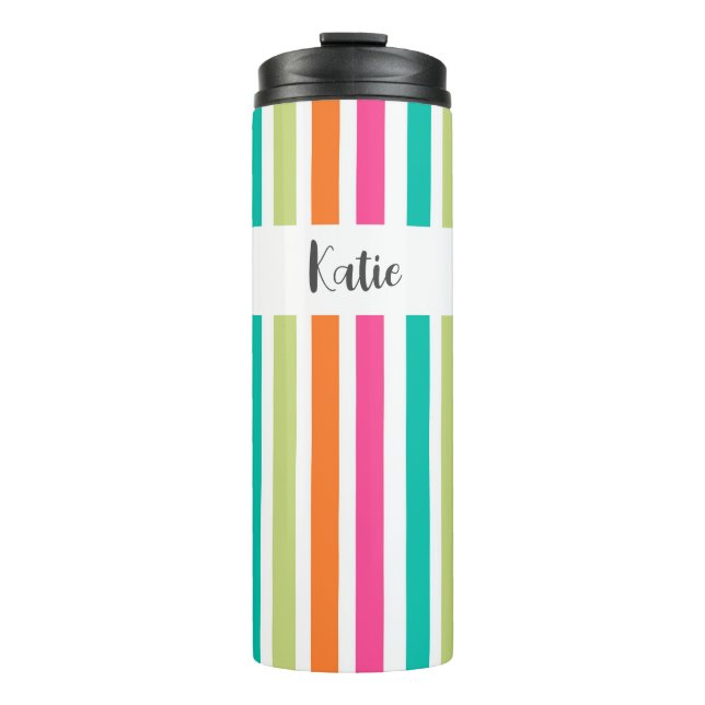 Bouteilles Isothermes Arc-en-ciel bandes verticales coloré rétro multico (Devant)