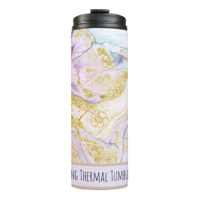 Bouteilles Isothermes *~* Arc en ciel Pastel SWAG Marbre QR Tumbler ther (Devant)