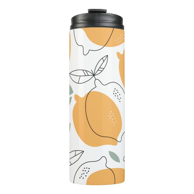 Bouteilles Isothermes Arrière - plan de citrons dessiné à la main. Motif (Devant)