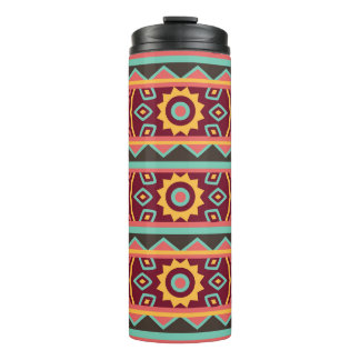 Bouteilles Isothermes Arrière - plan noir : Aztèque ethnique sans coutur
