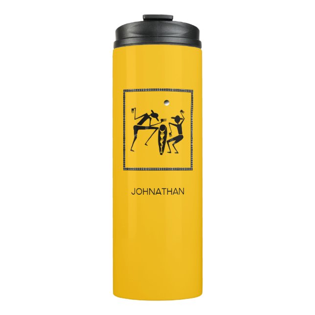 Bouteilles Isothermes Art africain, danse lune mignonne et amusante (Devant)