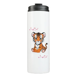 Bouteilles Isothermes 🐯Art de bébé tigre avec papillons roses -