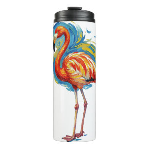 Bouteilles Isothermes Art de flamant rose abstrait aux coups de pinceau