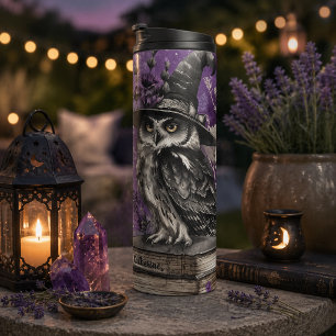 Bouteilles Isothermes Art de la Chouette Mystique Violette Sorcière avec