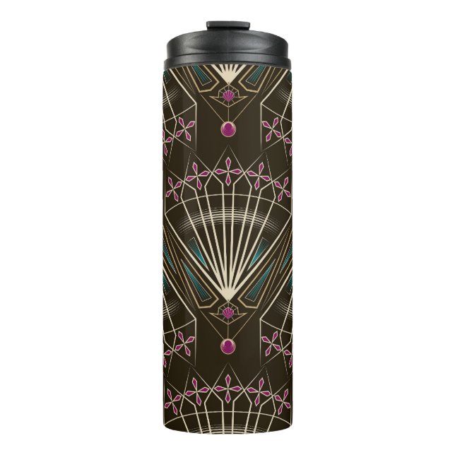 Bouteilles Isothermes Art déco antique, motif géométrique (Devant)