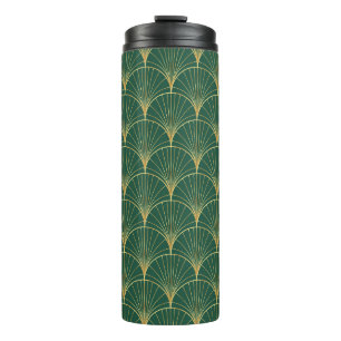 Bouteilles Isothermes Art déco feuille de palme verte