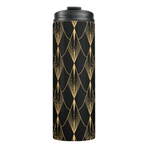 Bouteilles Isothermes Art Déco : Noir Or sans couture luxe