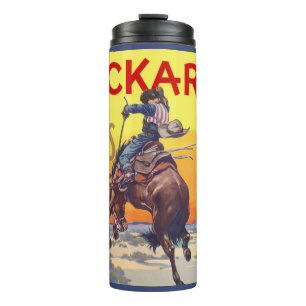 Bouteilles Isothermes Art d'étiquette de caisse de fruits vintage, pomme