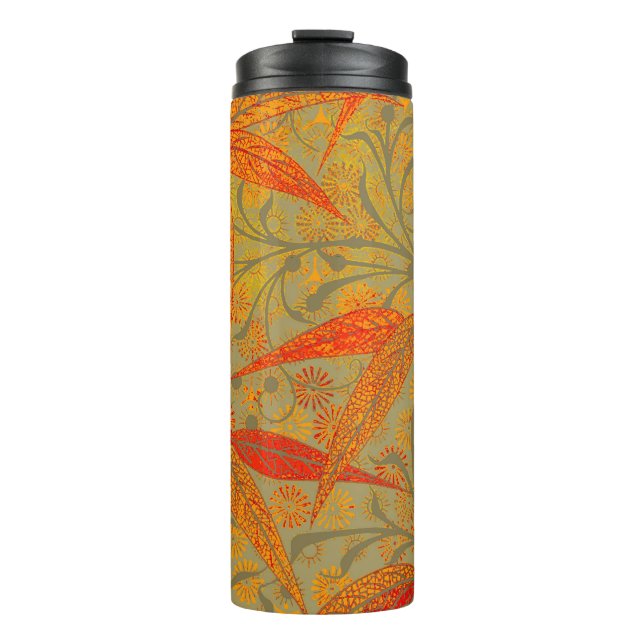 Bouteilles Isothermes Art en bambou terrestre Vintage Imprimer orange (Devant)