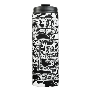 Bouteilles Isothermes Art géométrique noir et blanc 25
