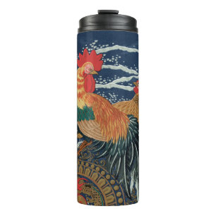 Bouteilles Isothermes Art japonais vintage représentant un coq dragon