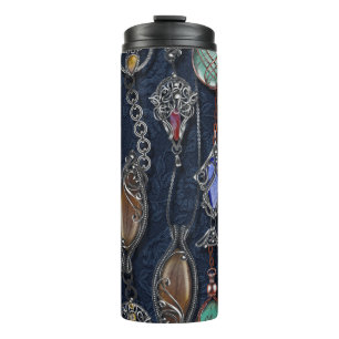 Bouteilles Isothermes Art Nouveau Floral : Denim Elegance.